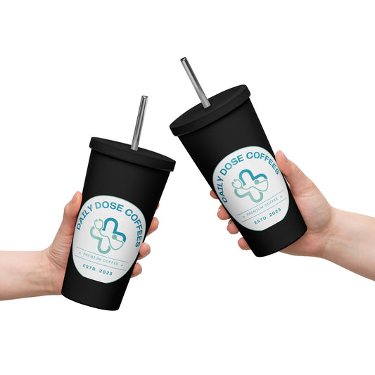 Daily Dose Coffees Insulated tumbler with a straw